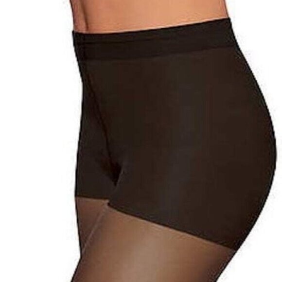 NEW SILKS Essentials Control Top Shadow Toe Sheer Pantyhose Black - Picture 2 of 5